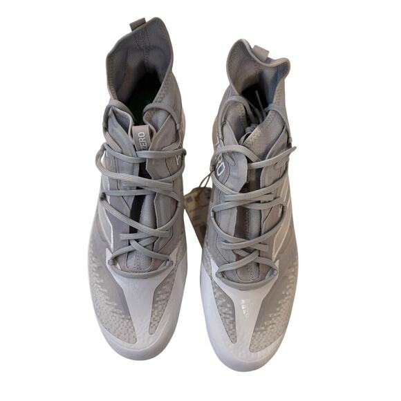 Adidas Adizero Afterburner Baseball Cleats Size 13.5 Gray White Metal Spikes NWT - Picture 2 of 7